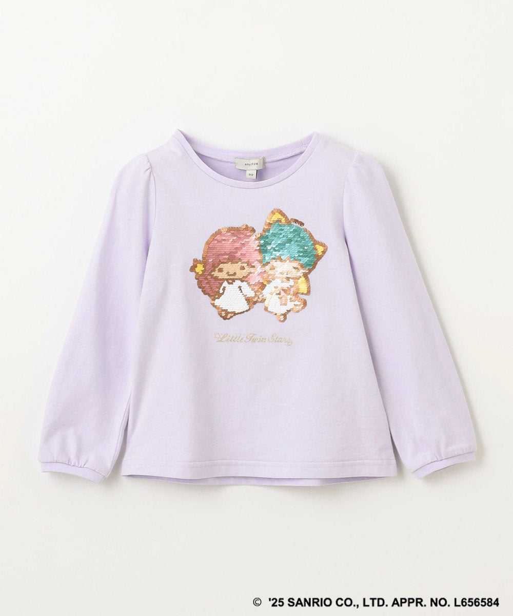 Japanese children's clothing aF#a325 Little Twin Stars 2Way sequined long-sleeved top 100-140cm girls summer TOPS
