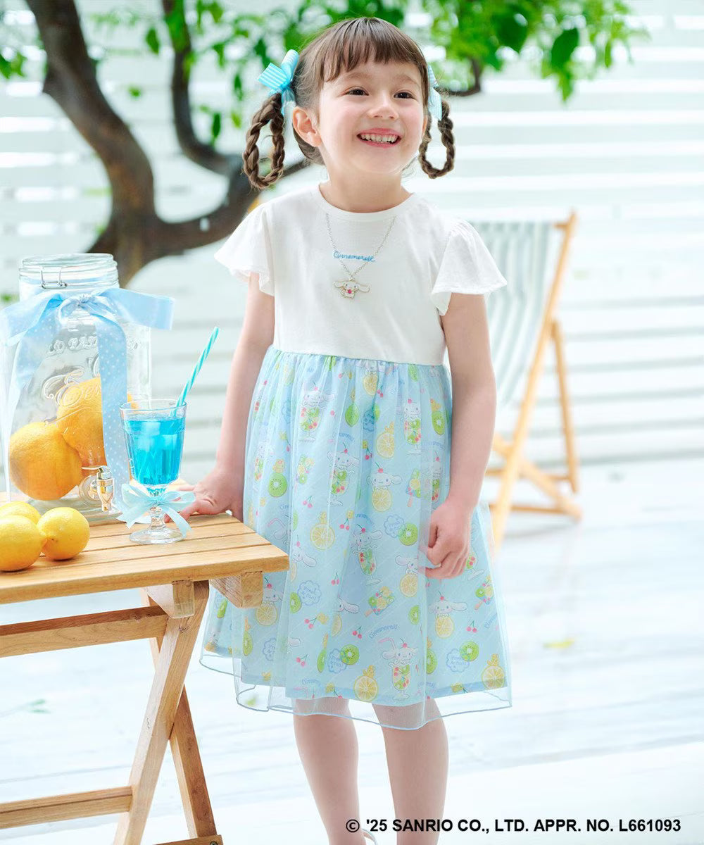 Japanese children's clothing aF#a325 x Sanrio necklace pattern dress 100-150cm girls summer dresses