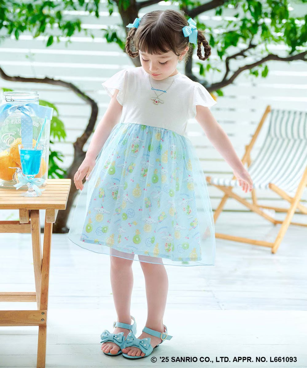 Japanese children's clothing aF#a325 x Sanrio necklace pattern dress 100-150cm girls summer dresses