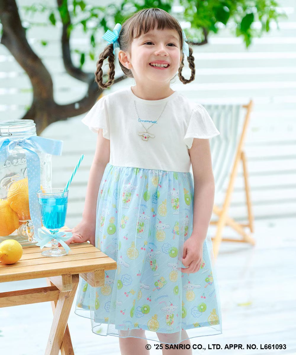 Japanese children's clothing aF#a325 x Sanrio necklace pattern dress 100-150cm girls summer dresses