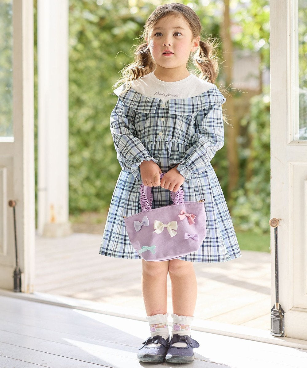 Japanese children's clothing aF#a325 checkered patchwork dress 110-150cm girls summer dresses