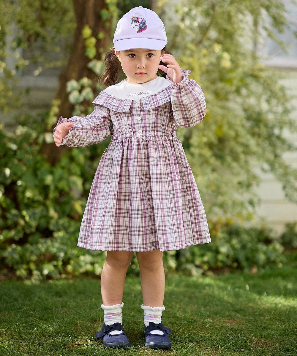Japanese children's clothing aF#a325 checkered patchwork dress 110-150cm girls summer dresses