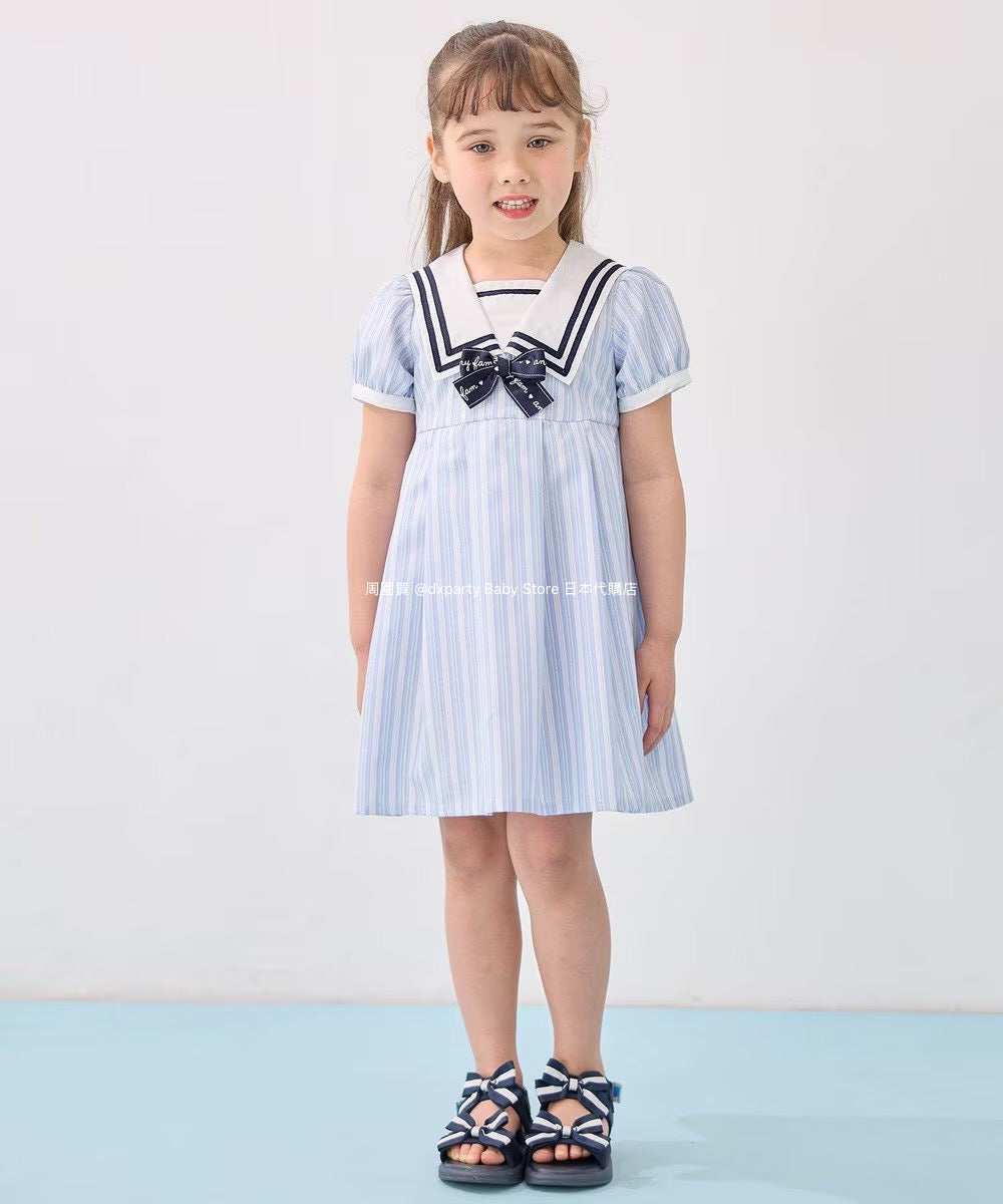 Japanese children's clothing aF#a325 preppy style dress 110-160cm girls summer dresses for interviews/banquets/performances