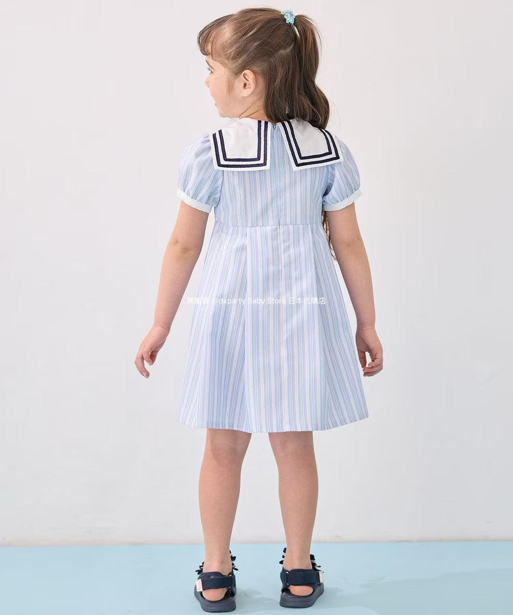 Japanese children's clothing aF#a325 preppy style dress 110-160cm girls summer dresses for interviews/banquets/performances