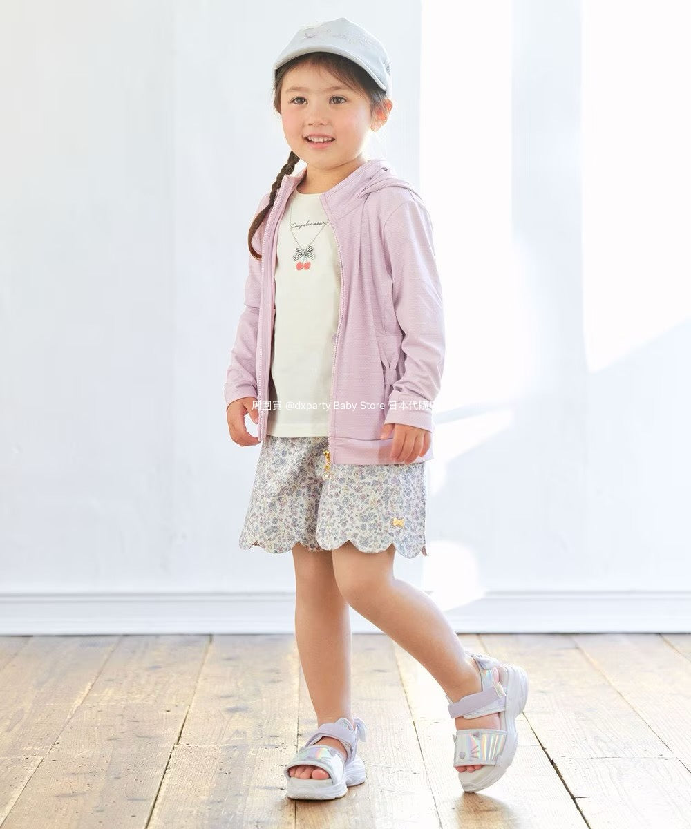Japanese children's clothing aF#a325 necklace pattern short-sleeved top 90-160cm girls summer TOPS