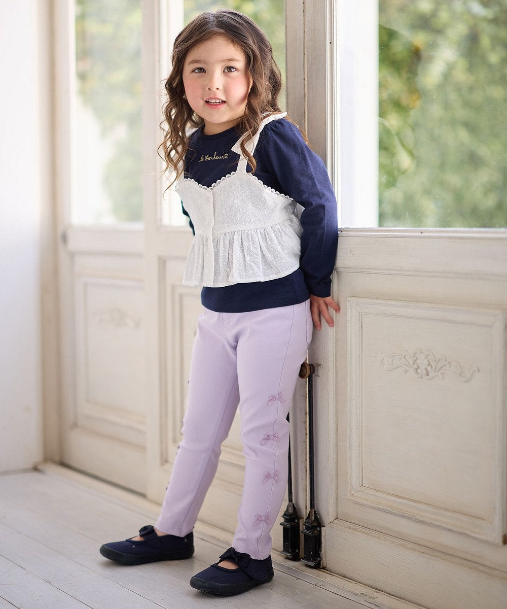 Japanese children's clothing aF#a325 bow tie camisole two-piece suit 110-160cm girls summer TOPS
