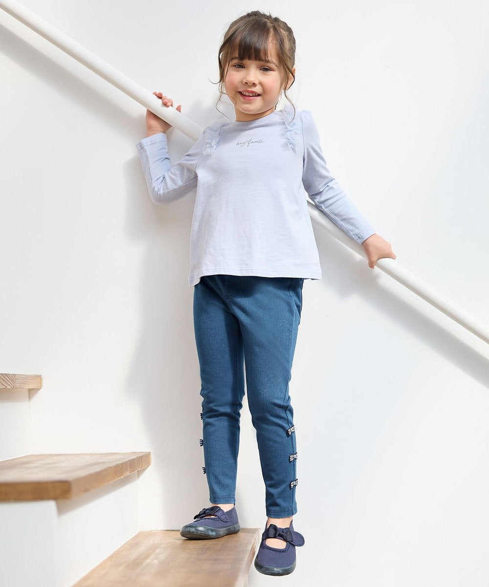 Japanese children's clothing aF#a325 bow skinny jeans 100-140cm girls summer PANTS