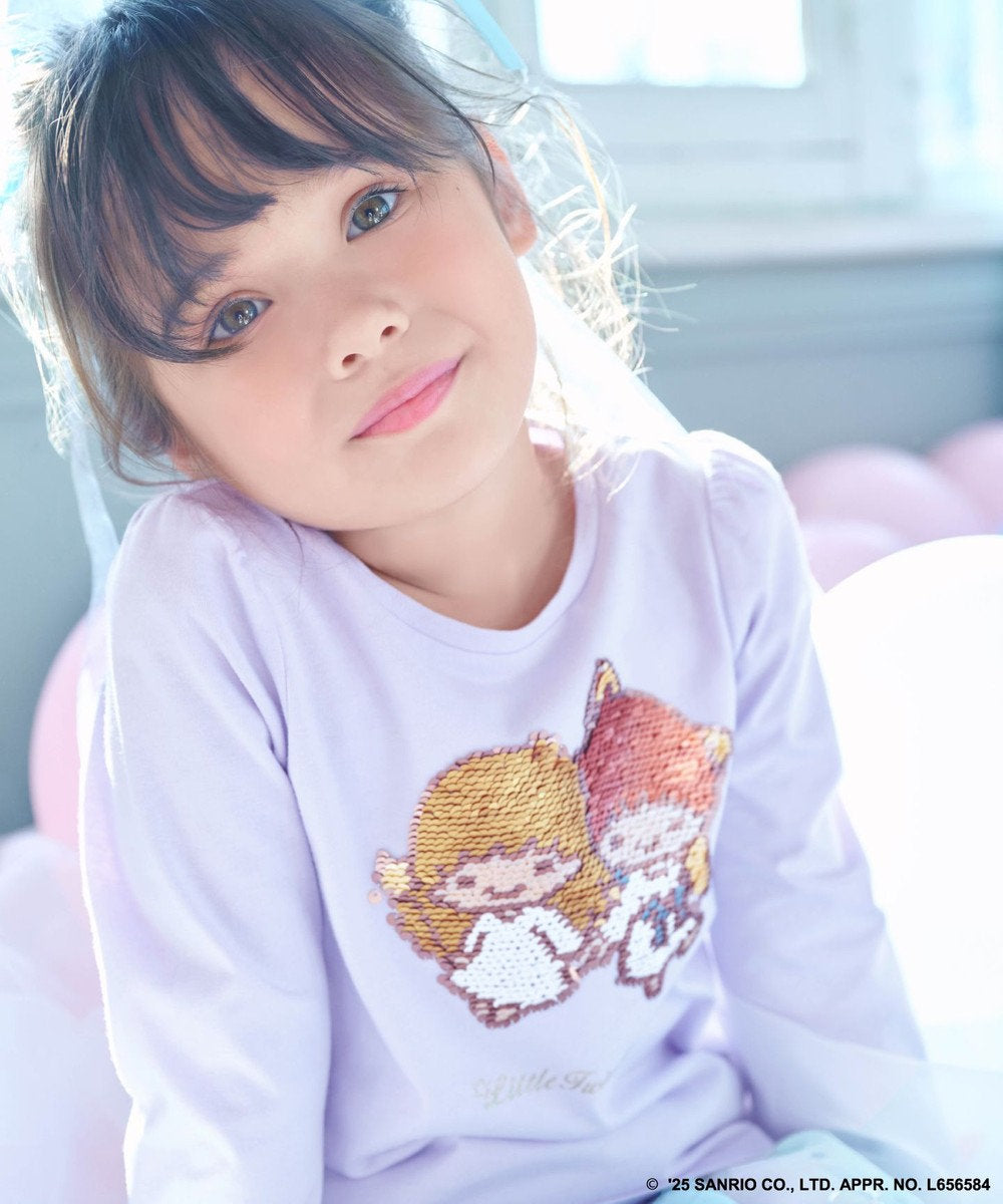 Japanese children's clothing aF#a325 Little Twin Stars 2Way sequined long-sleeved top 100-140cm girls summer TOPS