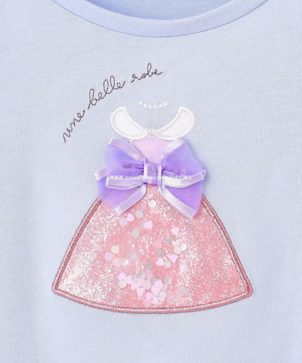 Japanese children's clothing aF#a325 beaded applique short-sleeved top 100-150cm girls summer TOPS