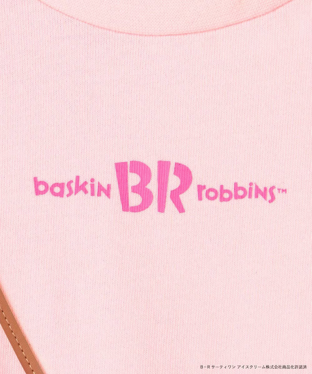 Japanese children's clothing aF#a325 x Baskin-Robbins furry ice cream pocket top 90-140cm girls summer TOPS