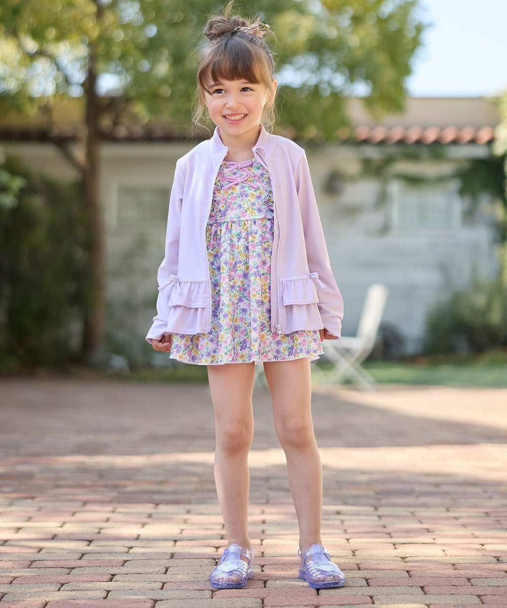 Japanese children's clothing aF#a325 UV protection floral swimsuit two-piece set 100-140cm girls summer play swimsuit special edition