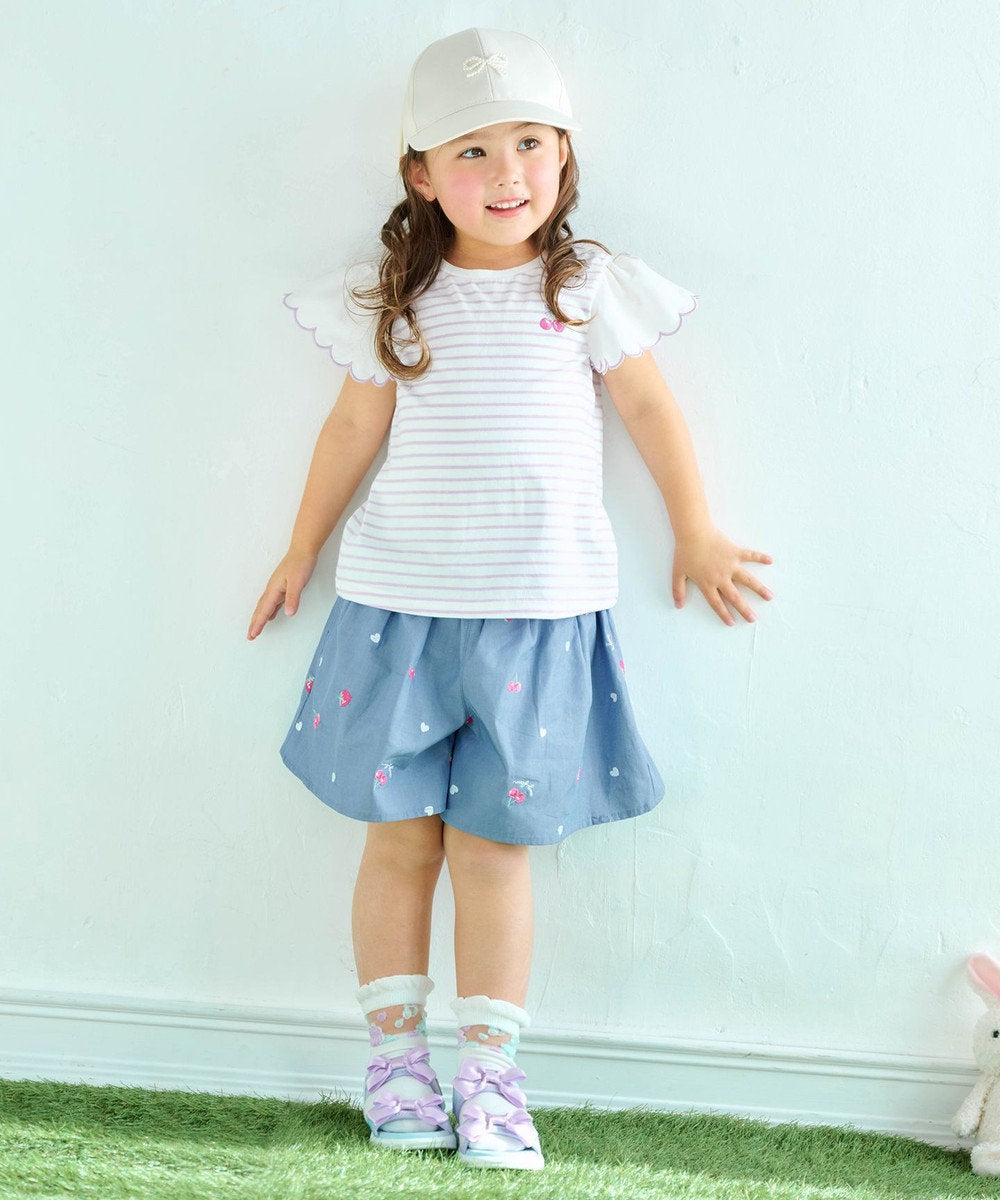 Japanese children's clothing aF#a325 lace sleeve top 100-150cm girls summer TOPS