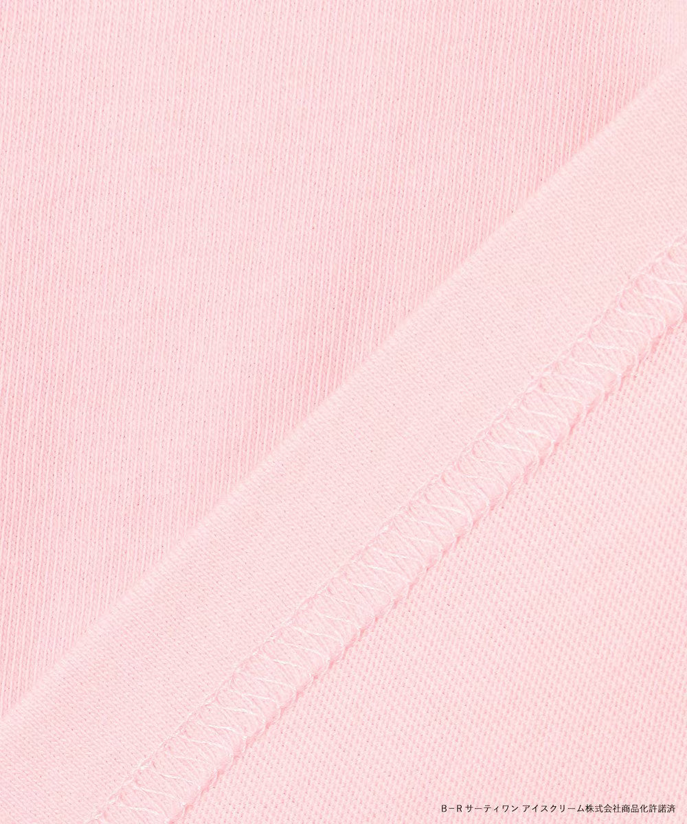 Japanese children's clothing aF#a325 x Baskin-Robbins furry ice cream pocket top 90-140cm girls summer TOPS