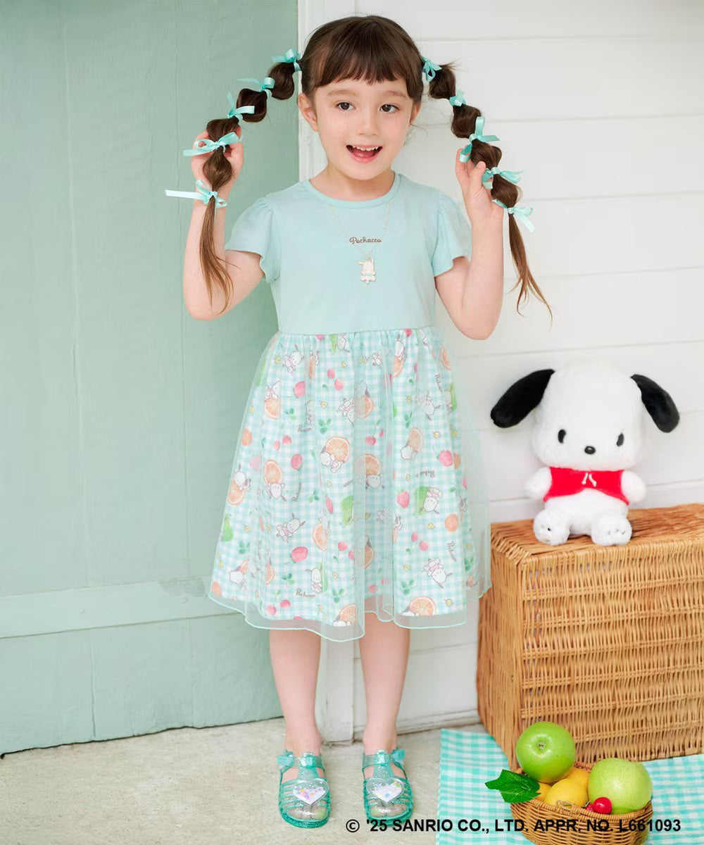 Japanese children's clothing aF#a325 x Sanrio necklace pattern dress 100-150cm girls summer dresses