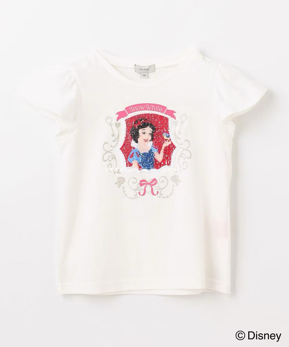 Japanese children's clothing aF#a325 x Disney Princess sequin top 100-140cm girls summer TOPS