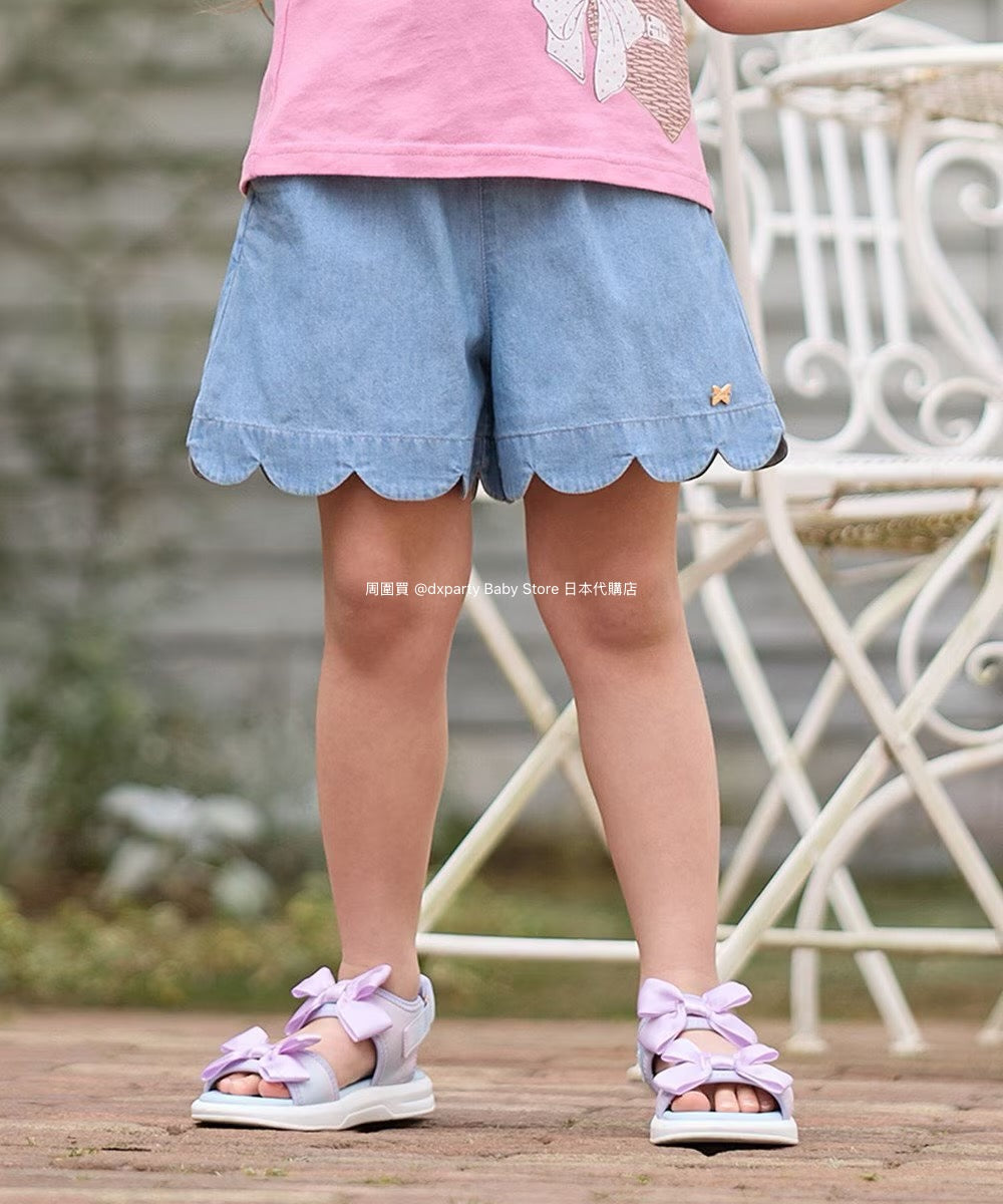 Japanese children's clothing aF#a325 scalloped hem shorts 100-160cm girls summer PANTS