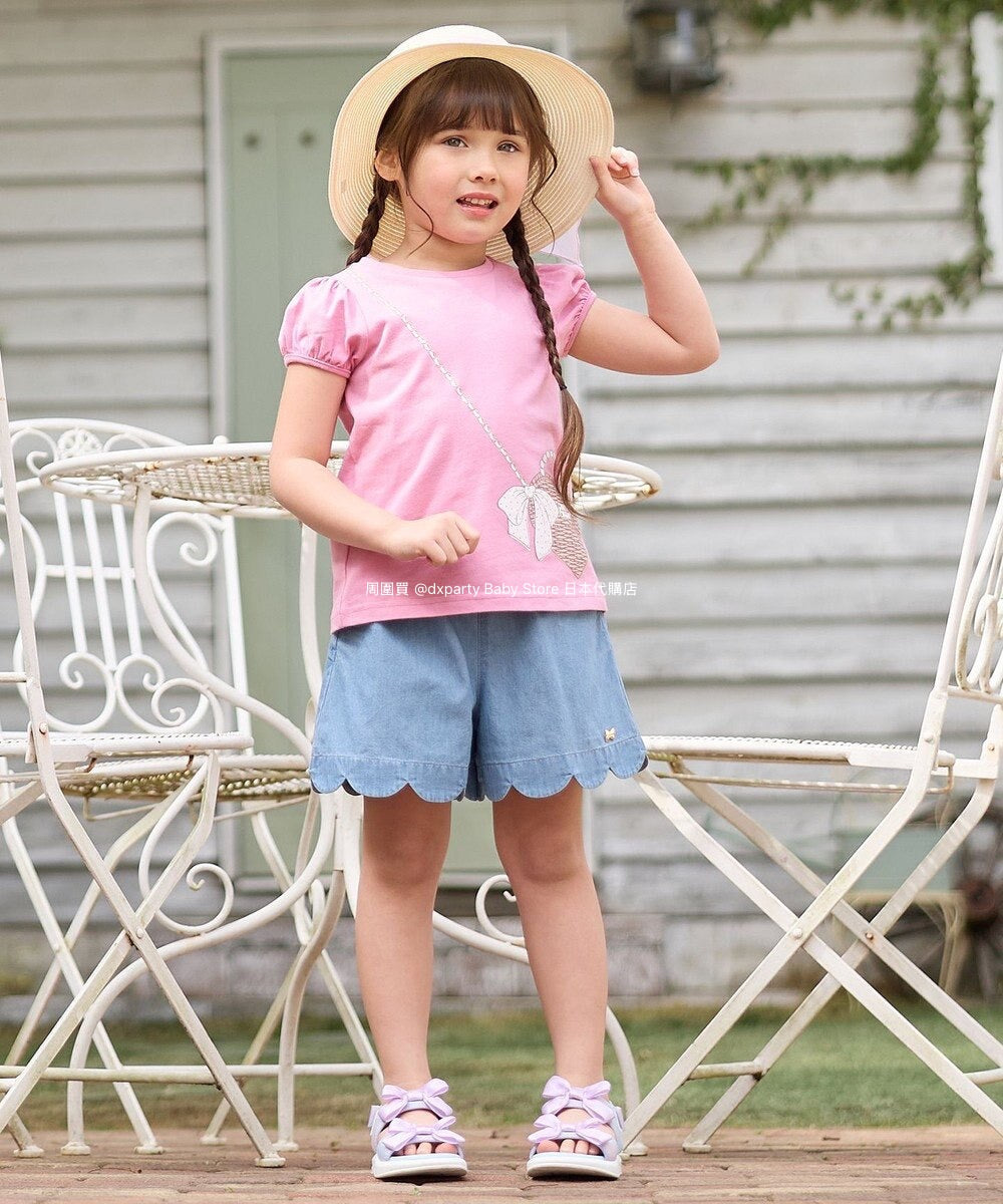 Japanese children's clothing aF#a325 scalloped hem shorts 100-160cm girls summer PANTS