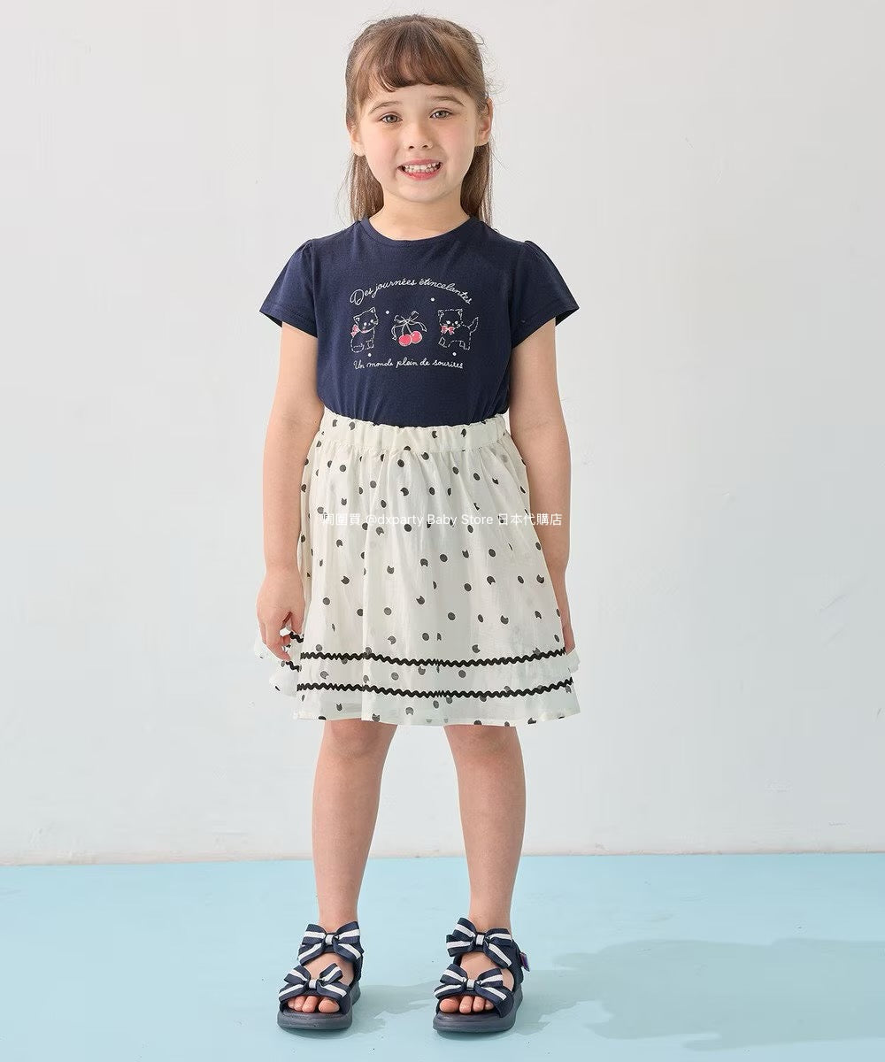 Japanese children's clothing aF#a325 sailor collar top 110-160cm girls summer TOPS