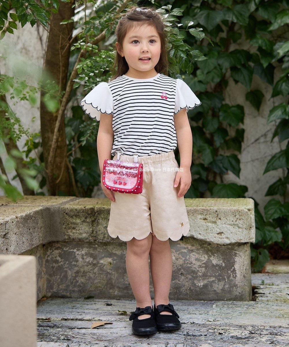 Japanese children's clothing aF#a325 scalloped hem shorts 100-160cm girls summer PANTS