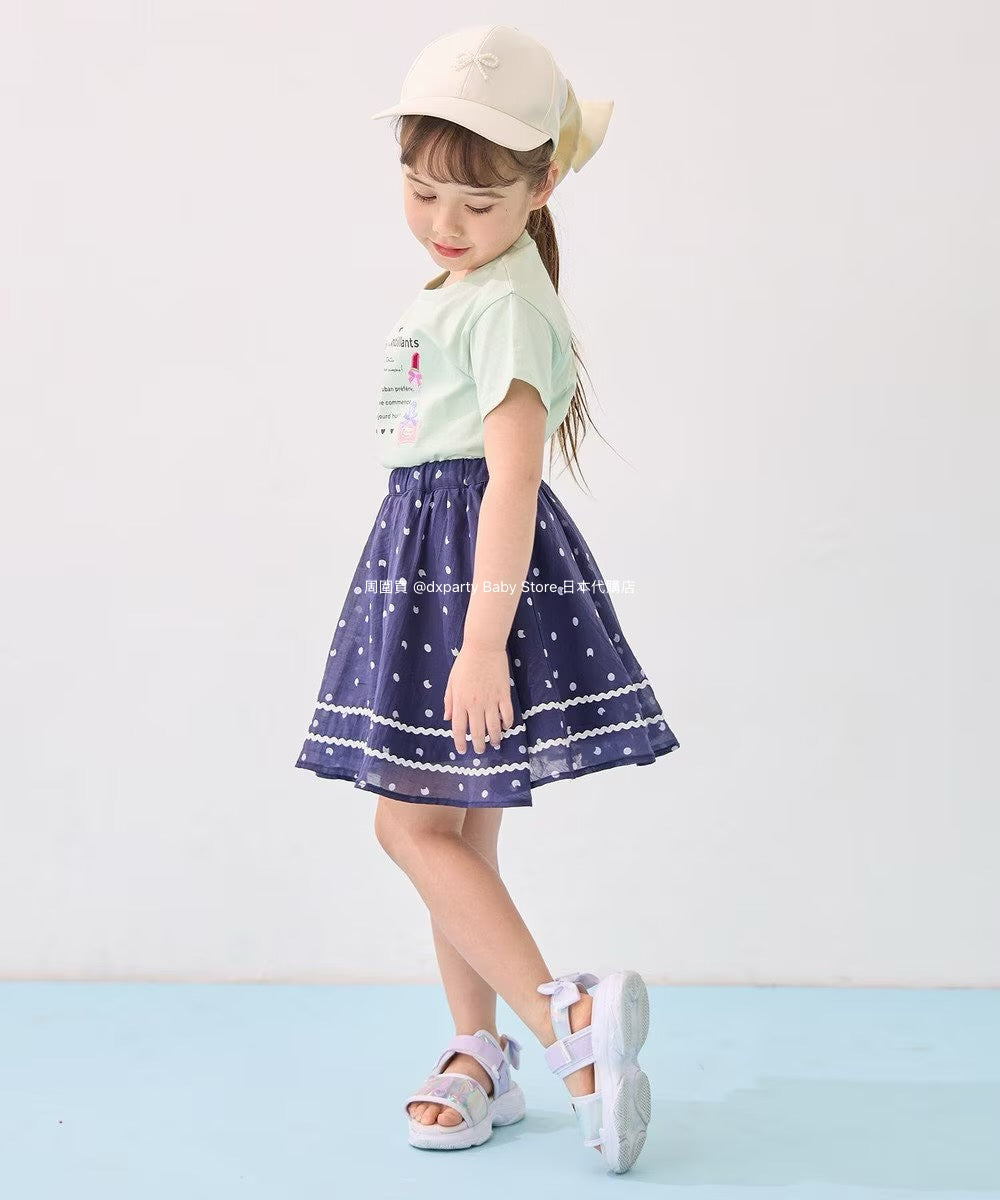 Japanese children's clothing aF#a325 cat x polka dot skirt 110-160cm girls summer SKIRTS