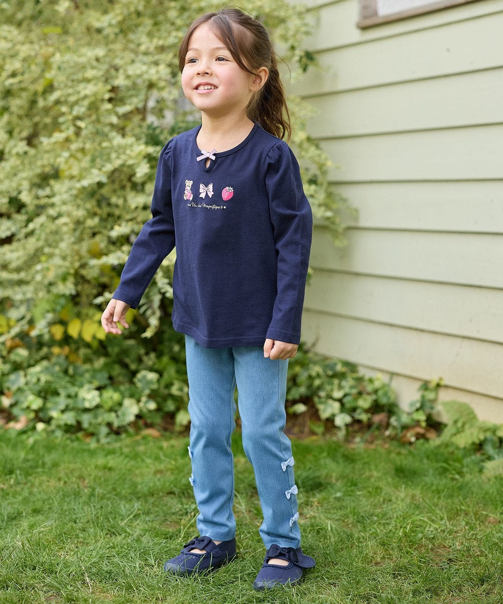 Japanese children's clothing aF#a325 cute embroidery pattern top 110-160cm girls summer TOPS