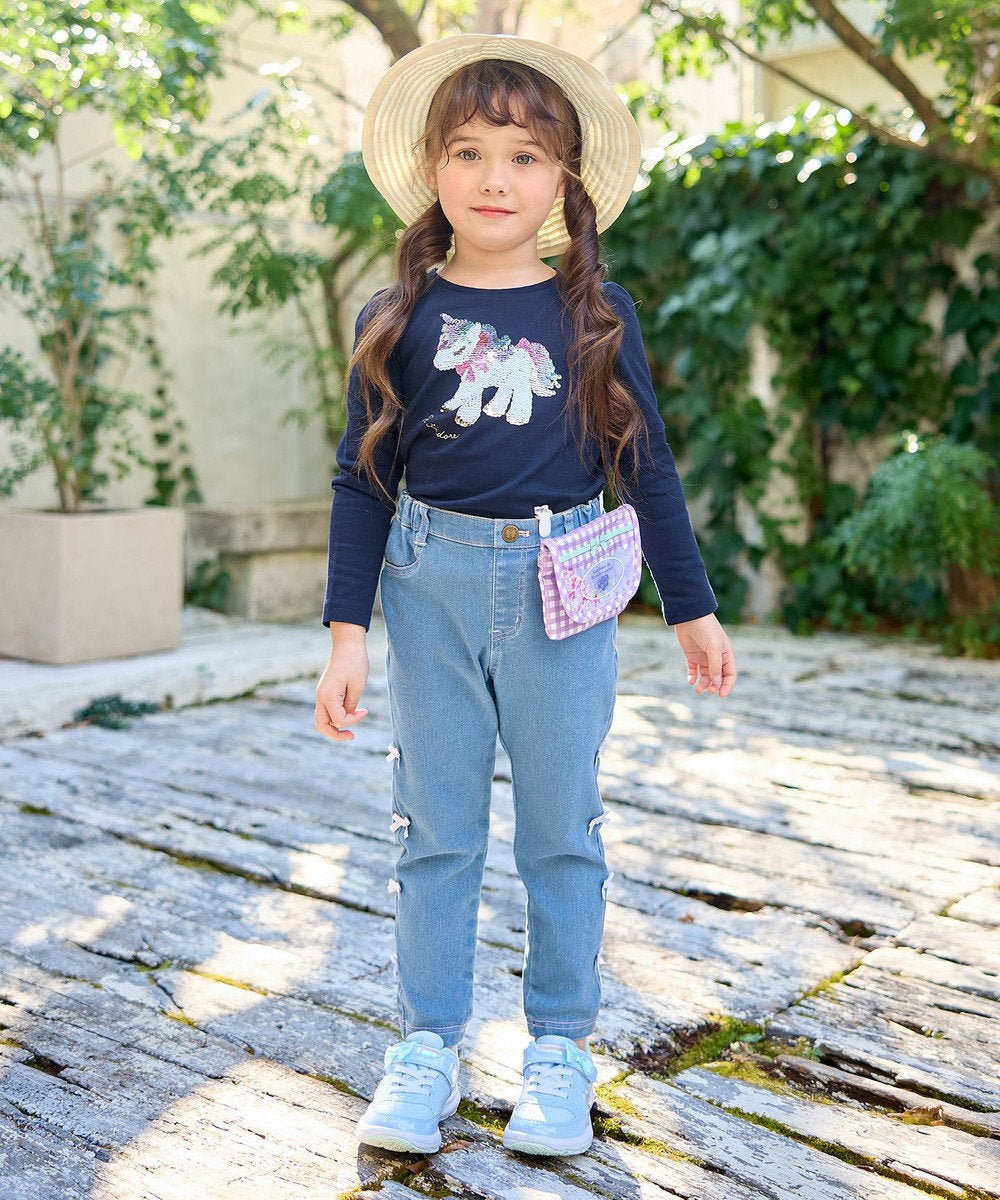 Japanese children's clothing aF#a325 double-sided sequined print top 100-140cm girls summer TOPS