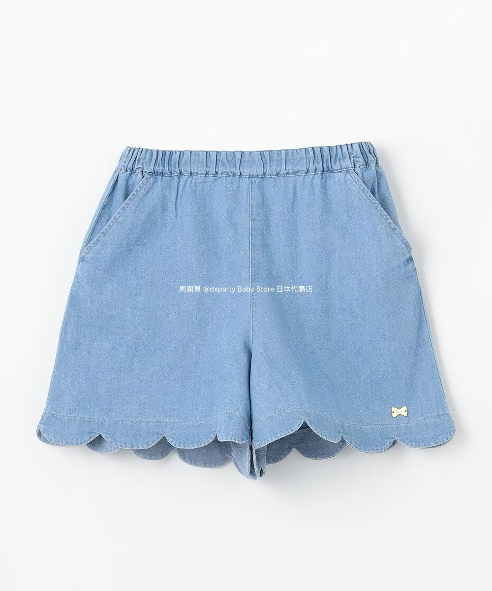 Japanese children's clothing aF#a325 scalloped hem shorts 100-160cm girls summer PANTS