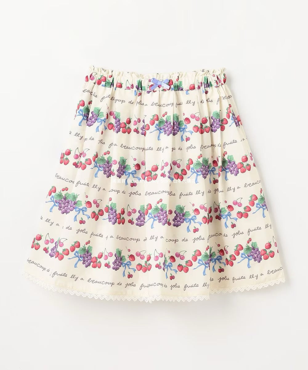 Japanese children's clothing aF#a325 printed fruit skirt 100-150cm girls summer SKIRTS