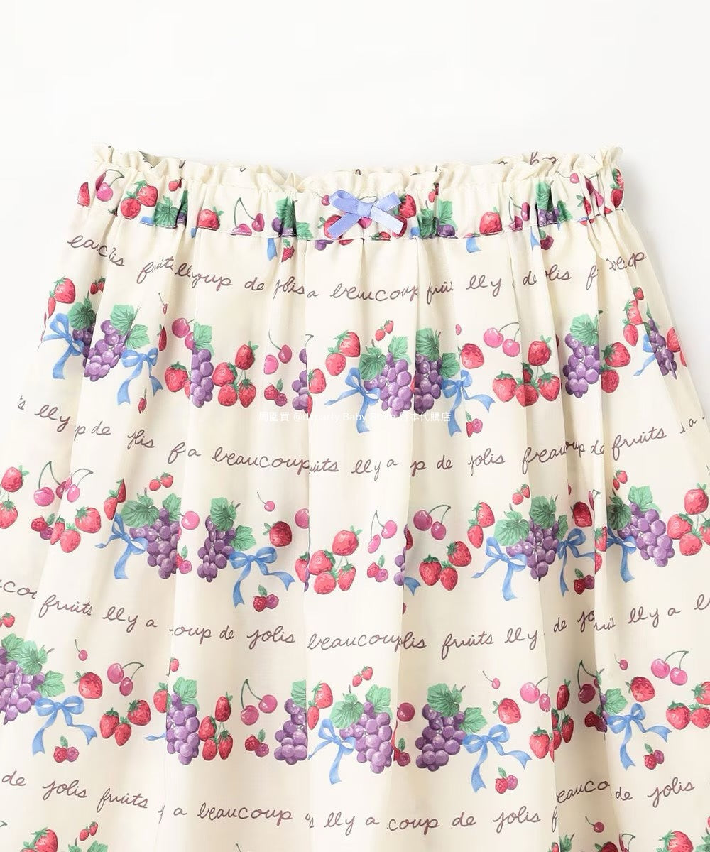 Japanese children's clothing aF#a325 printed fruit skirt 100-150cm girls summer SKIRTS