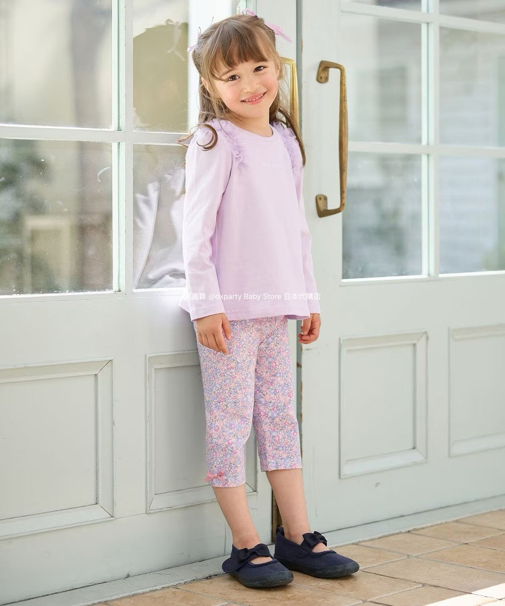 Japanese children's clothing aF#a325 stretch leggings 90-130cm girls summer PANTS