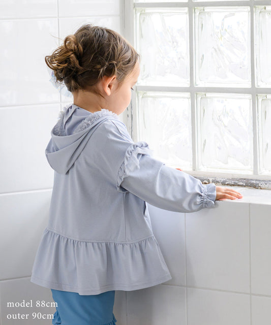 日本童裝 panpantutu 防UV 速乾系列 荷葉邊外套 80-150cm 女童款 夏季 OUTERWEAR