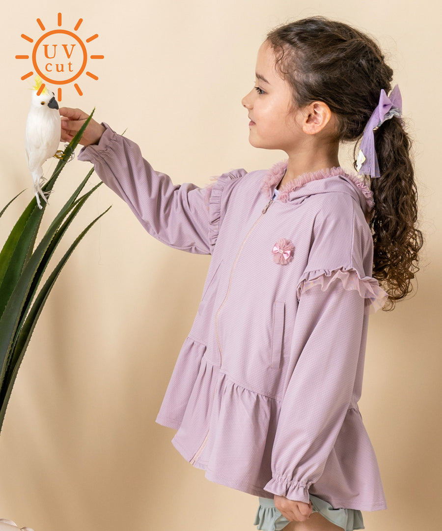 Japanese children's clothing panpantutu UV protection quick-drying series ruffled jacket 80-150cm girls summer outerwear