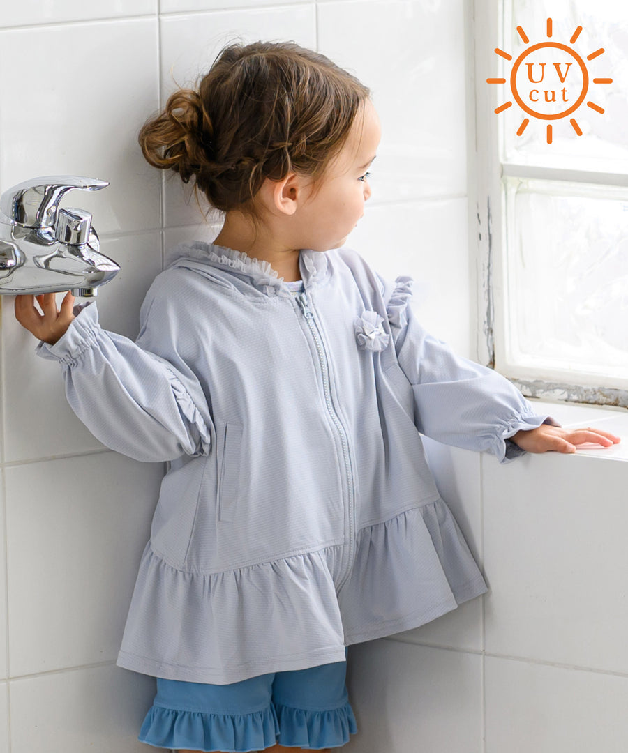 Japanese children's clothing panpantutu UV protection quick-drying series ruffled jacket 80-150cm girls summer outerwear