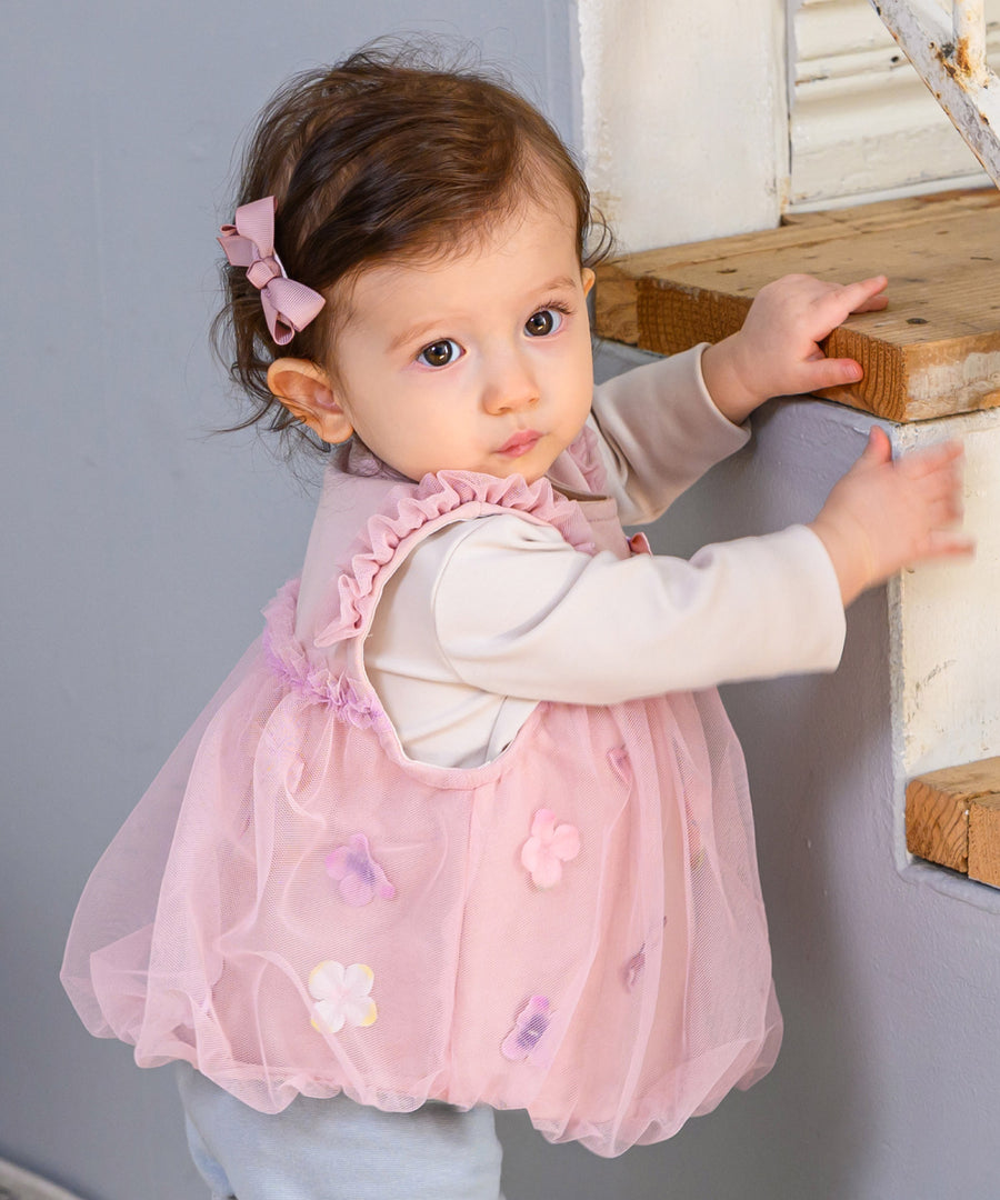 Japanese children's clothing panpantutu floral chiffon bubble vest 70-100cm girls newborn baby summer TOPS