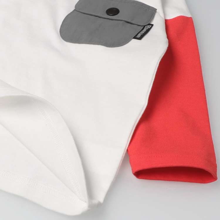Daddy Oh Daddy Japanese-Made Two-Color Sleeve Tops (90-130cm) for Boys Summer