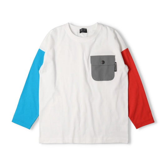 Daddy Oh Daddy Japanese-Made Two-Color Sleeve Top (140-160cm) for Boys Summer