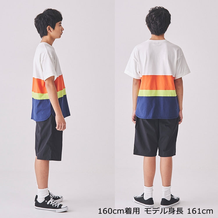 Daddy Oh Daddy Japanese-made striped short-sleeved tops (140-160cm) for boys and girls (summer TOPS)