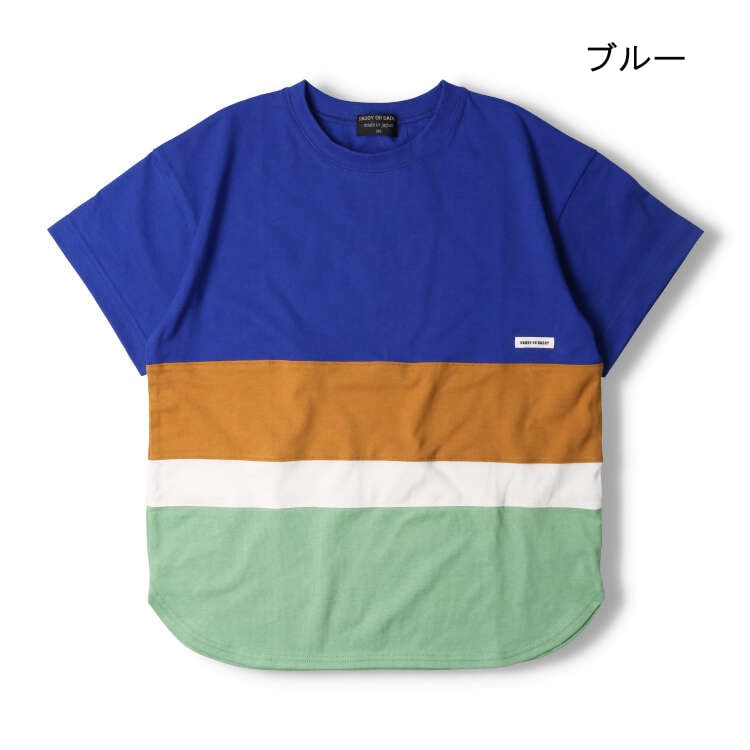 Daddy Oh Daddy Japanese-made striped short-sleeved tops (140-160cm) for boys and girls (summer TOPS)