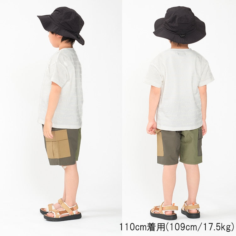 Daddy Oh Daddy Japanese-made 3D logo print short-sleeved tops (90-130cm) for boys and girls (summer tops)