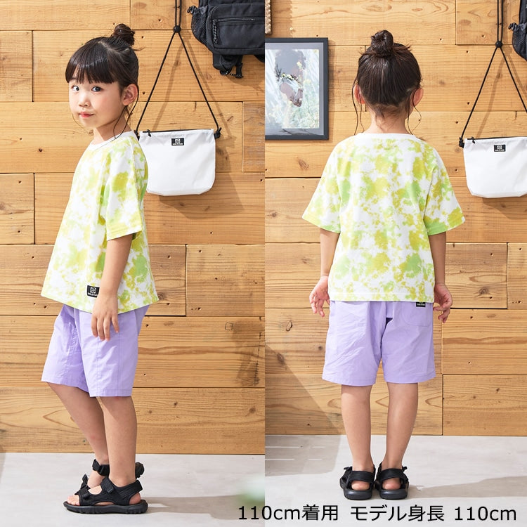 Daddy Oh Daddy Japanese-made gradient tie-dye print short-sleeved top (90-130cm) for boys and girls (summer TOPS)
