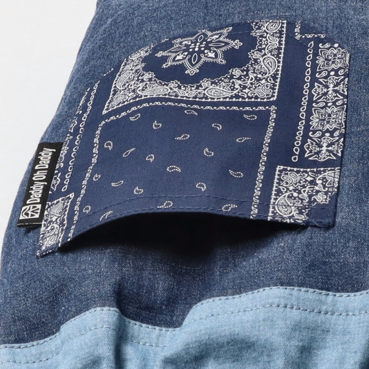 Japanese children's clothing Daddy Oh Daddy patchwork denim shorts 90-130cm boys' summer PANTS