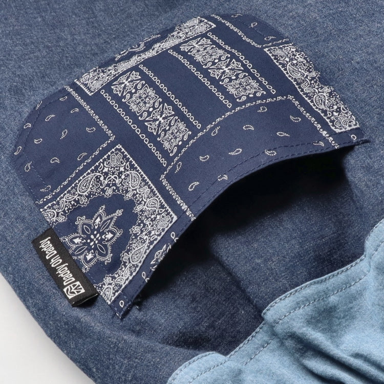 Japanese children's clothing Daddy Oh Daddy patchwork denim shorts 140-160cm boys' summer PANTS