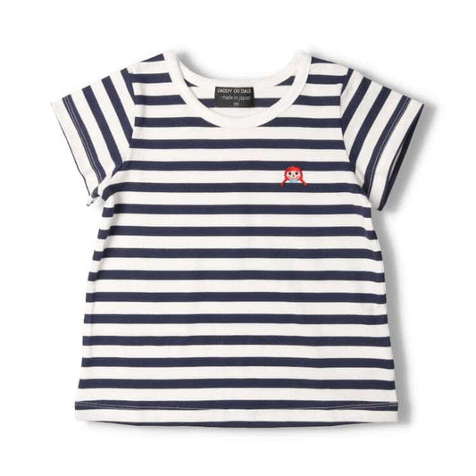 Japanese children's clothing Daddy Oh Daddy Daddico embroidered striped top made in Japan 90-130cm girls summer TOPS