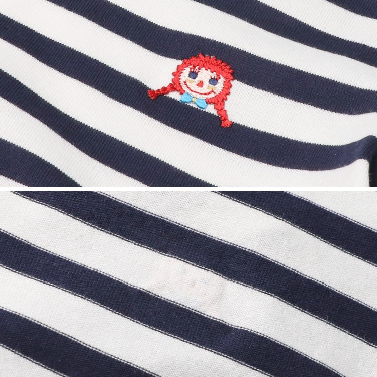 Japanese children's clothing Daddy Oh Daddy Daddico embroidered striped top made in Japan 90-130cm girls summer TOPS