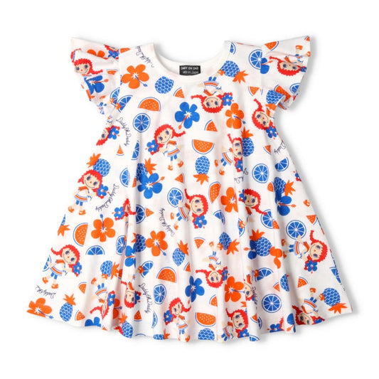 Japanese children's clothing Daddy Oh Daddy Daddico printed short-sleeved dress (90-130cm) for girls in summer