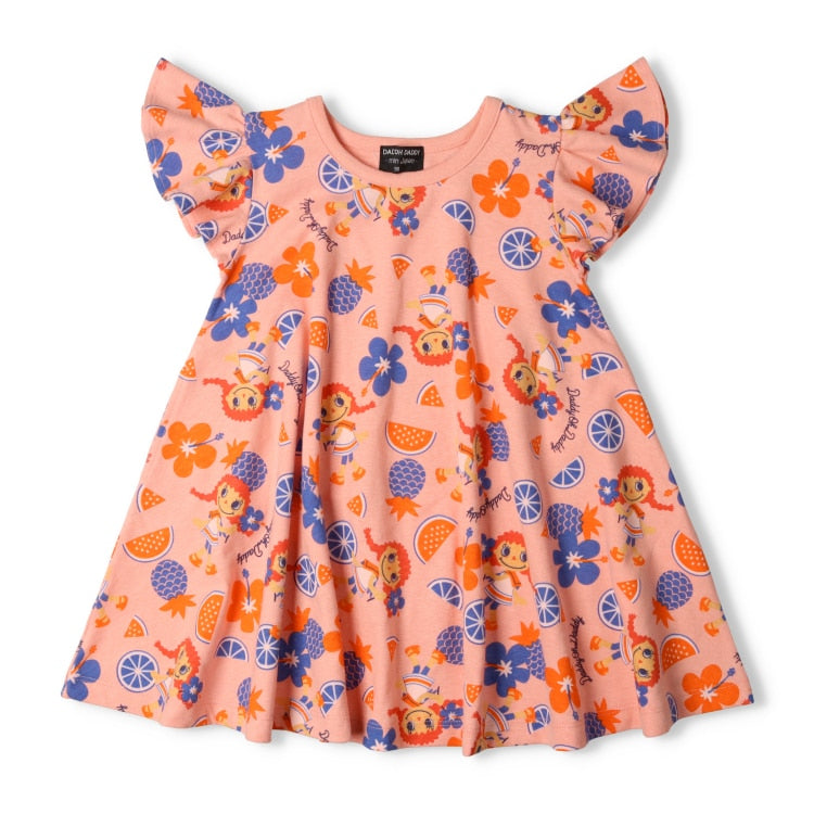Japanese children's clothing Daddy Oh Daddy Daddico printed short-sleeved dress (90-130cm) for girls in summer