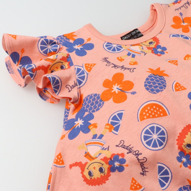 Japanese children's clothing Daddy Oh Daddy Daddico printed short-sleeved dress (90-130cm) for girls in summer