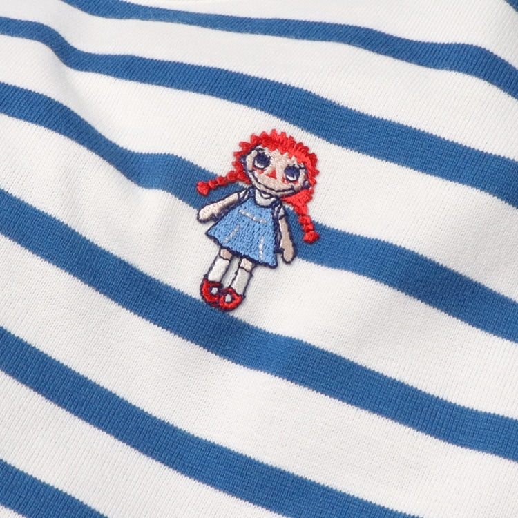 Daddy Oh Daddy Japanese-made Daddico embroidered striped top (90-130cm) for girls (Summer TOPS)