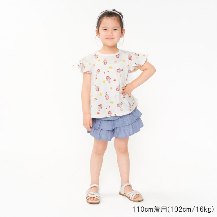 Japanese children's clothing Daddy Oh Daddy Daddico printed short-sleeved top (90-130cm) for girls (Summer TOPS)