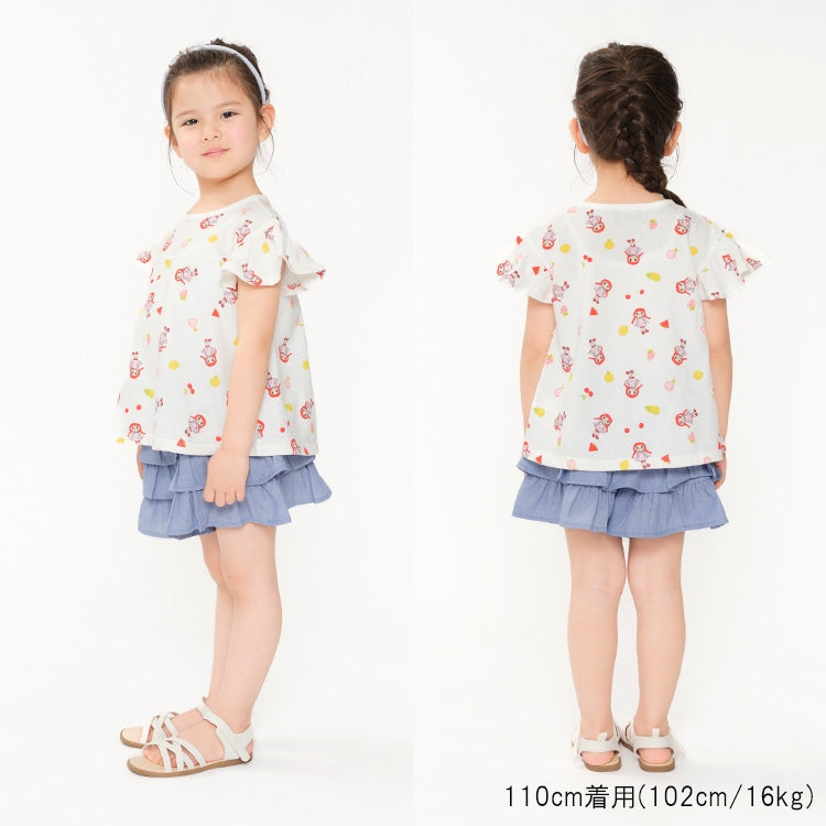 Japanese children's clothing Daddy Oh Daddy Daddico printed short-sleeved top (90-130cm) for girls (Summer TOPS)